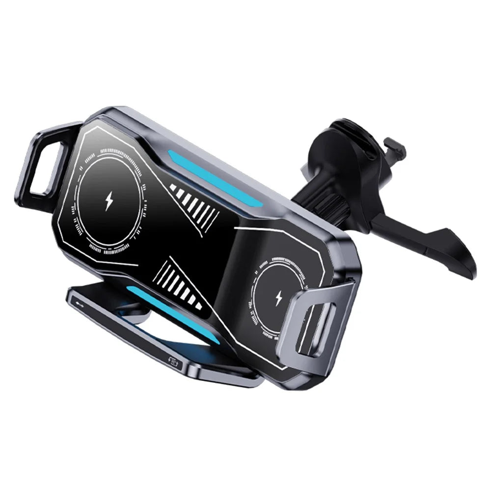 A001 Wireless Charging Car Vent Mount Holder for Foldable Phones 15W Fast Charger with Atmosphere Light - 2