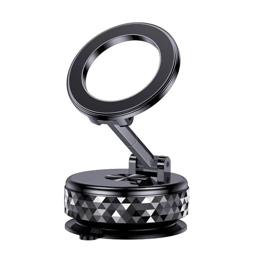 K12 Magnetic Car Phone Holder Vacuum Suction Mount Foldable 360 Degree Rotation Phone Bracket - Black - 1