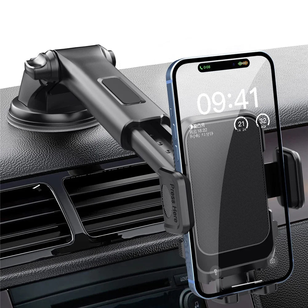 ML213 Car Phone Mount 360° Rotation Suction Cup Dashboard Windshield Cell Phone Holder - Black - 3