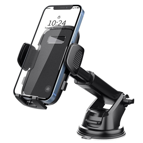 ML209 2 in 1 Car Phone Holder Mount Powerful Suction Phone Mount for Car Dashboard Windshield - Black - 1
