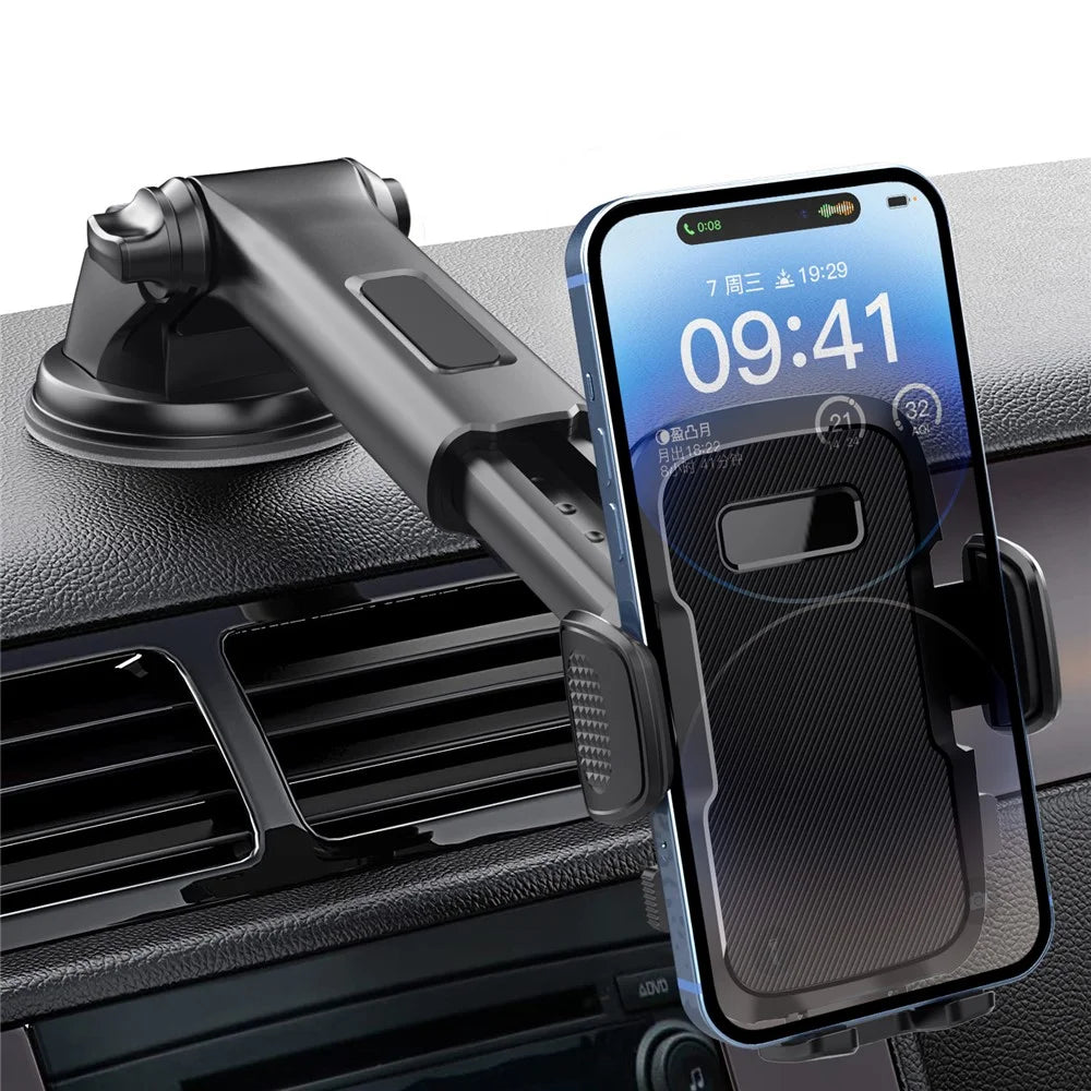 ML209 2 in 1 Car Phone Holder Mount Powerful Suction Phone Mount for Car Dashboard Windshield - Black - 4