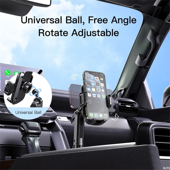 YESIDO C195 360 Degrees Rotating 4-6.7 inch Phone Bracket for Car Cup Holder Stand - 6