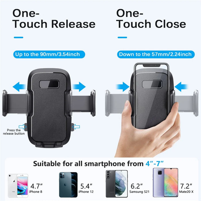 ML219 Car Suction Cup Phone Mount with Gooseneck Long Arm Mobile Holders for Dashboard, Windshield - Black - 7