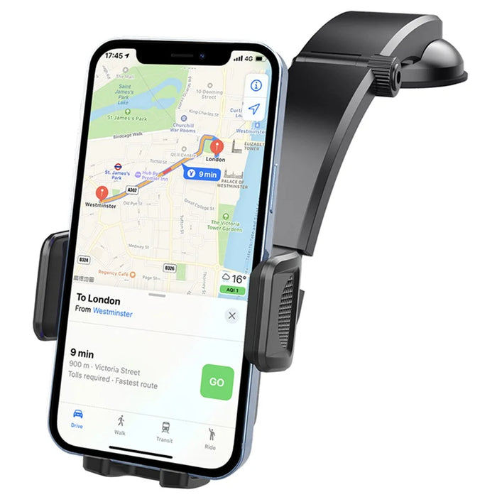 ML199 Car Dashboard Phone Mount Strong Suction Cup Adjustable Telescopic Arm Mobile Holder - Black - 2