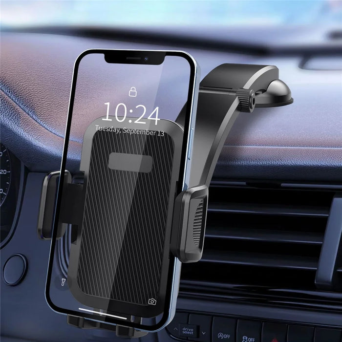 ML199 Car Dashboard Phone Mount Strong Suction Cup Adjustable Telescopic Arm Mobile Holder - Black - 3