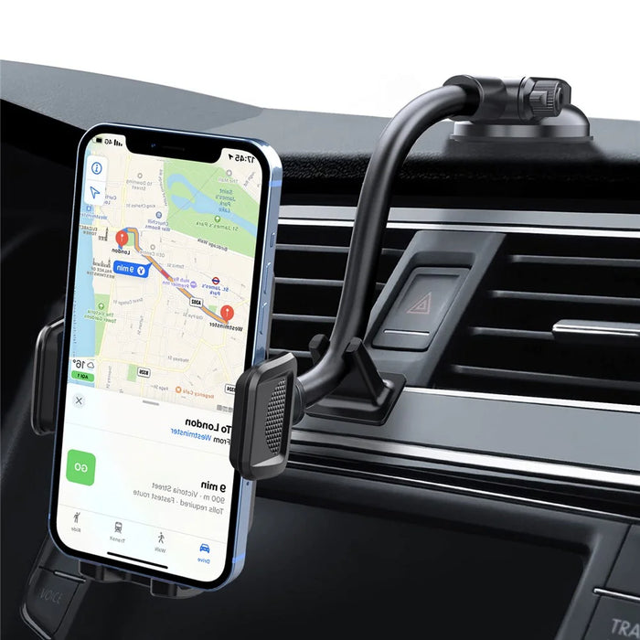 ML201 Gooseneck Car Phone Holder Suction Cup Windshield Phone Mount with Flexibile Long Arm - Black - 2