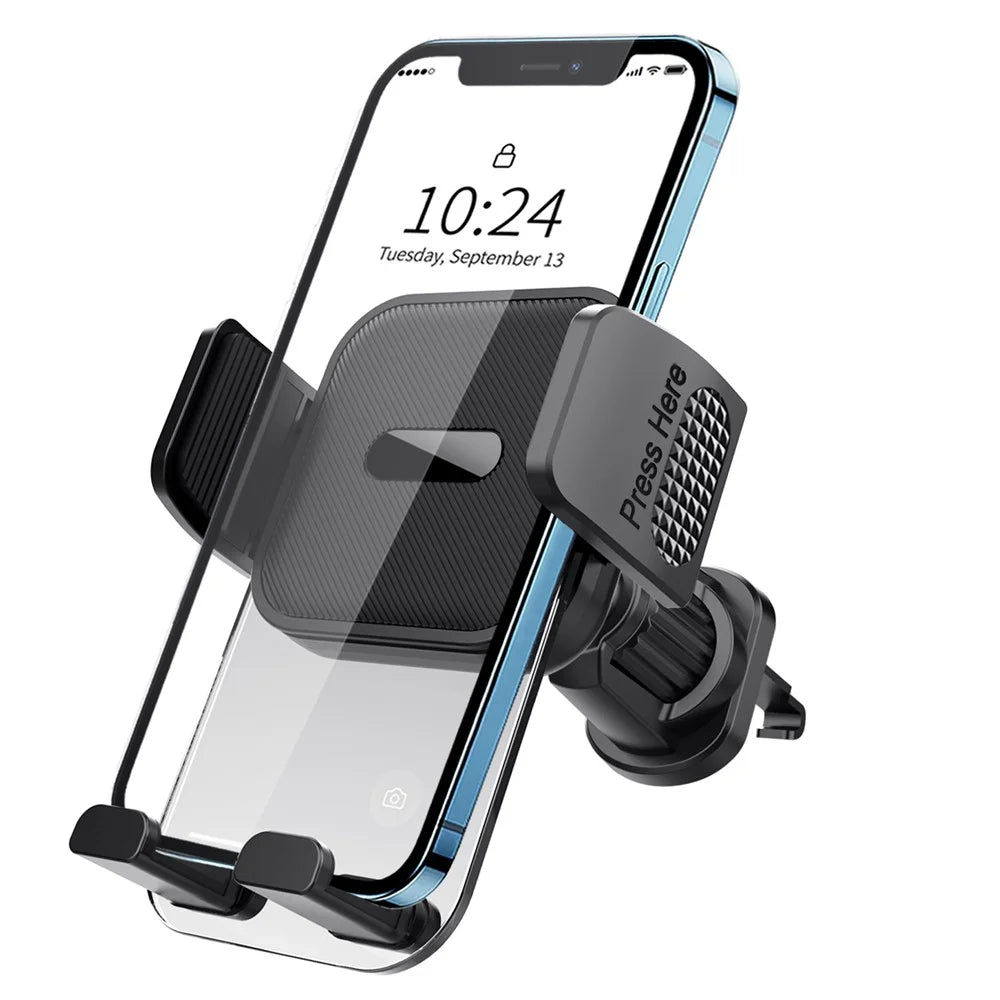 ML217 Car Phone Holder Mount for Air Vent Quick Release Vent Clip Cell Phone Stand Car Mount - Grey - 2