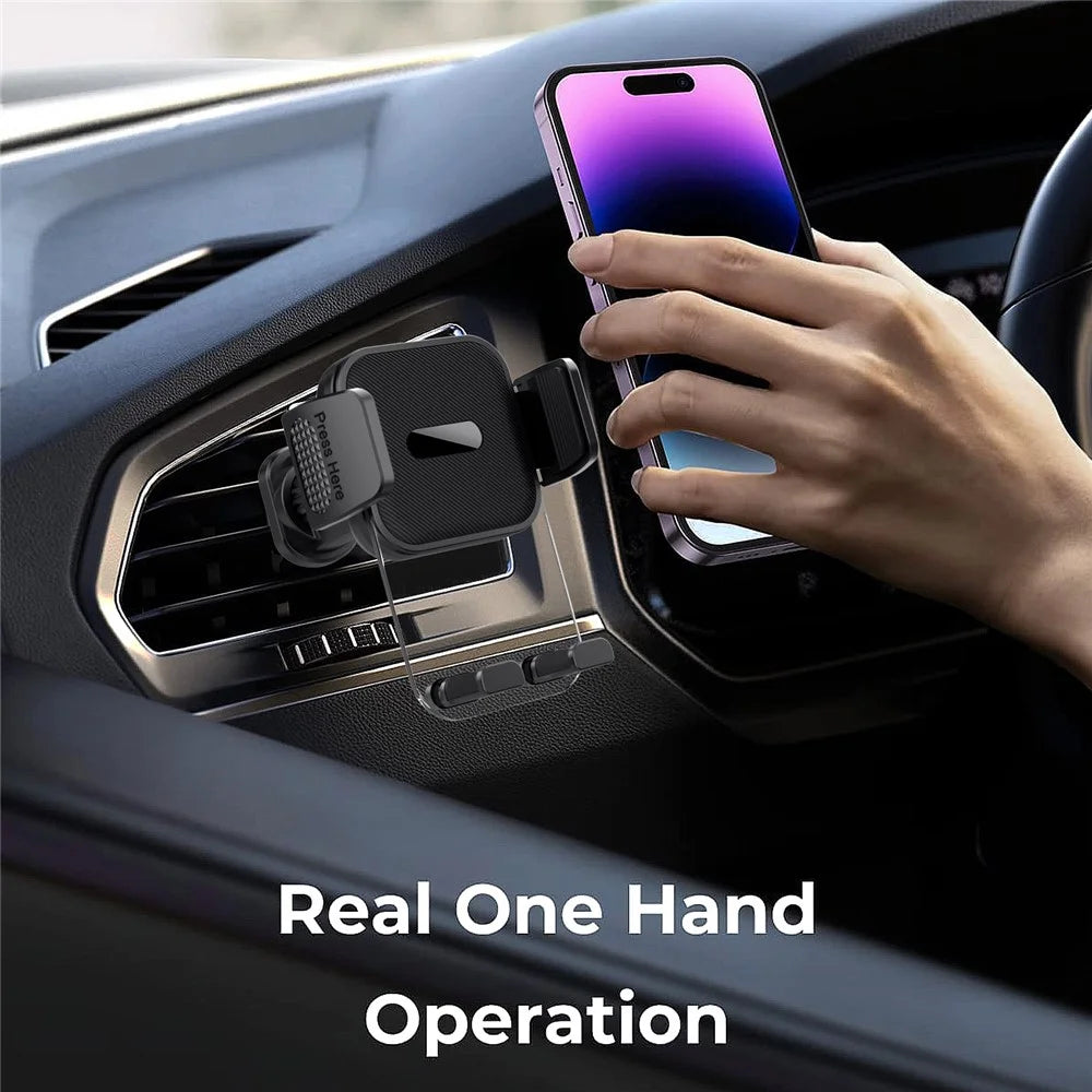 ML217 Car Phone Holder Mount for Air Vent Quick Release Vent Clip Cell Phone Stand Car Mount - Grey - 3
