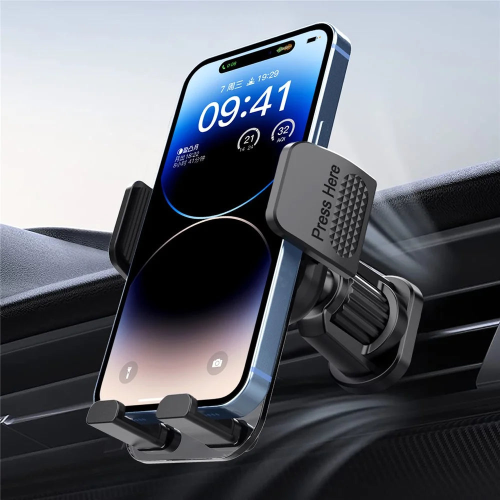 ML217 Car Phone Holder Mount for Air Vent Quick Release Vent Clip Cell Phone Stand Car Mount - Grey - 7