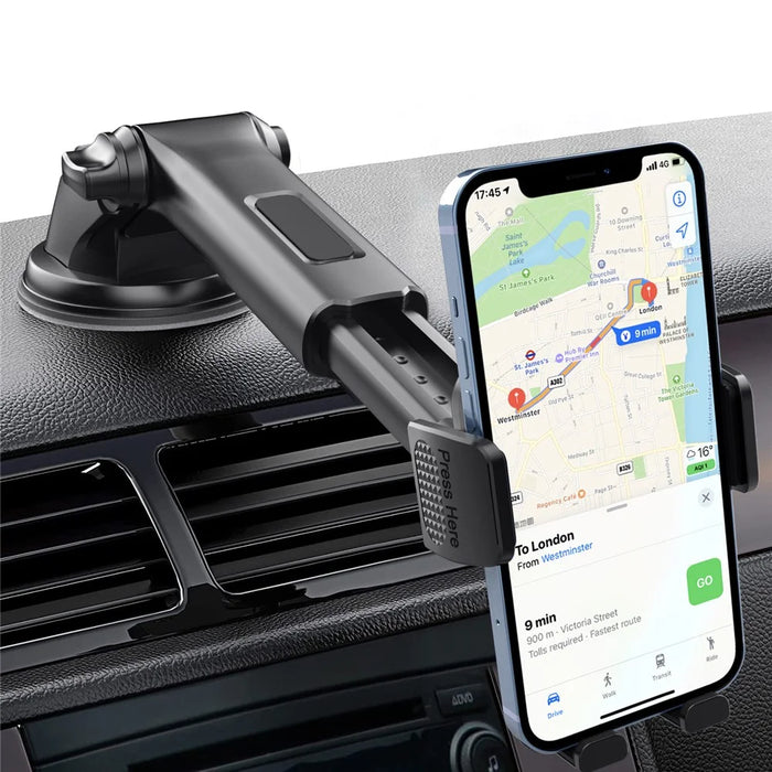 ML211 Strong Suction Car Phone Holder Dashboard Windshield Adjustable Extendable Mount Bracket - Grey - 6