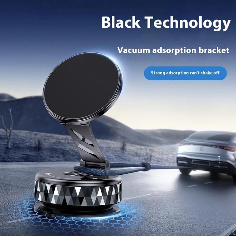 K13 Magnetic Car Phone Mount 360 Degree Rotation Vacuum Suction Cellphone Holder - Black - 4