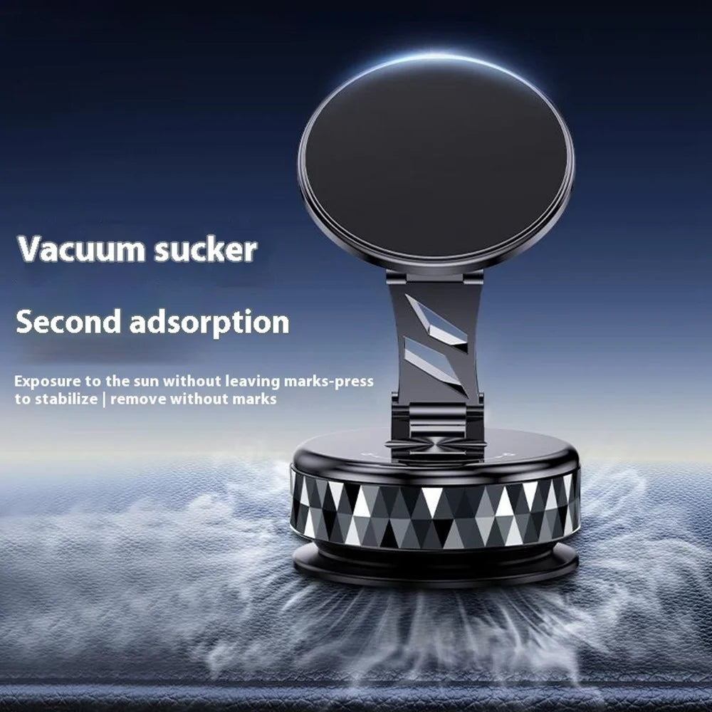 K13 Magnetic Car Phone Mount 360 Degree Rotation Vacuum Suction Cellphone Holder - Black - 6