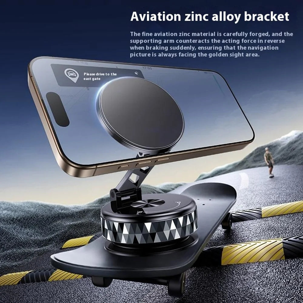 K13 Magnetic Car Phone Mount 360 Degree Rotation Vacuum Suction Cellphone Holder - Black - 7