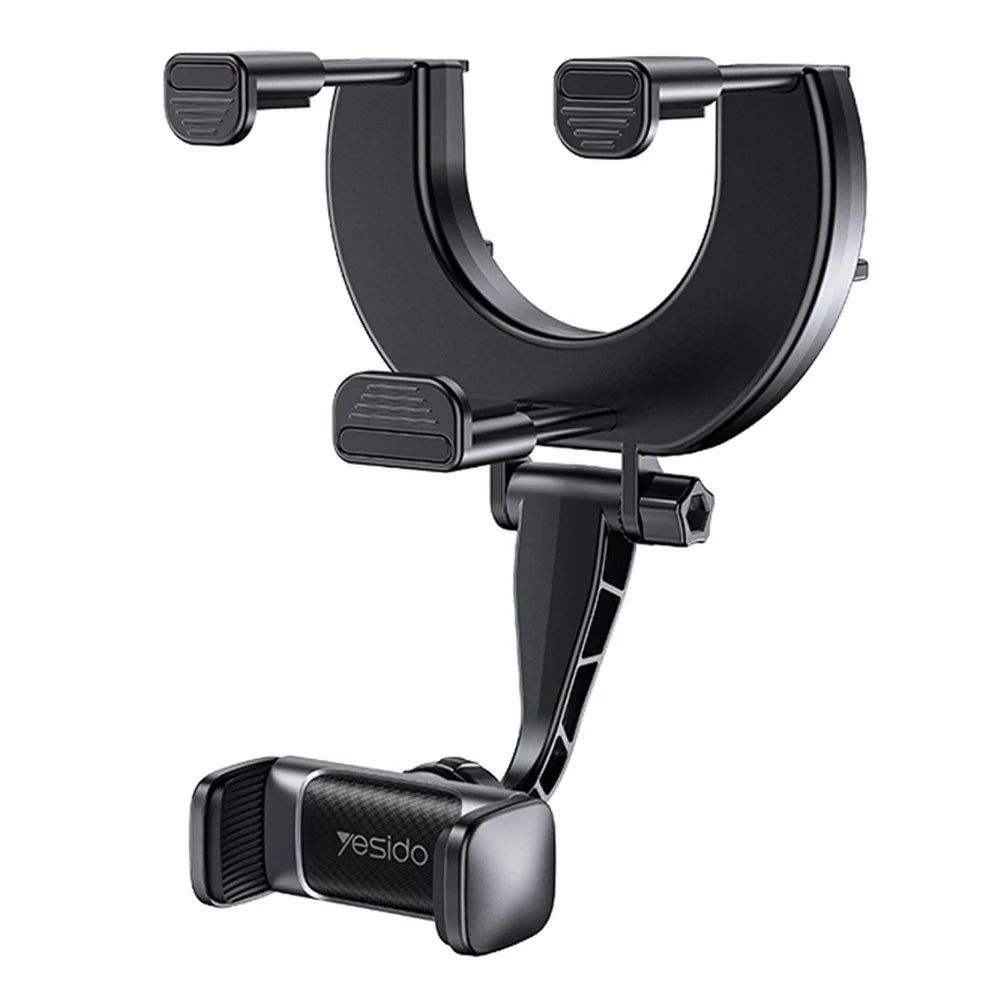 YESIDO C193 Vehicle Rear View Mirror Phone Holder Mount Universal 360 Degree Rotatable Cell Phone Clip for Car - 1