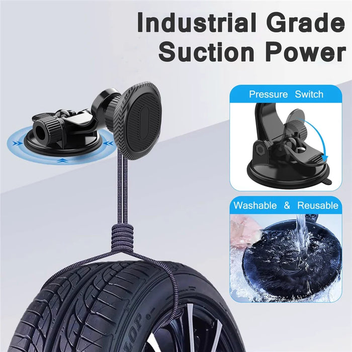 ML203 Suction Cup Base Car Dashboard Mount 360 Degree Adjustable Magnetic Phone Holder Bracket - 6