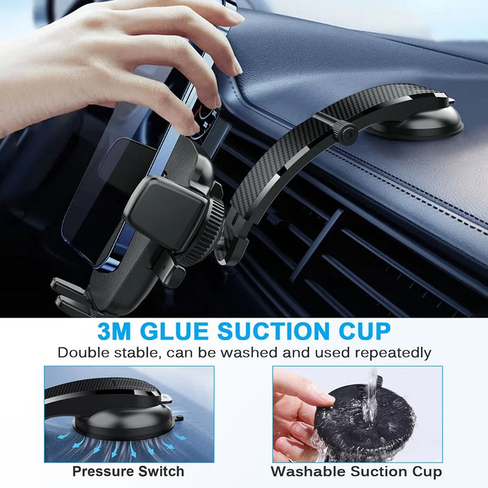 ML-190 Car Suction Cup Mount Extendable Rod Phone Holder 360 Degree Rotation Cellphone Stand - 6