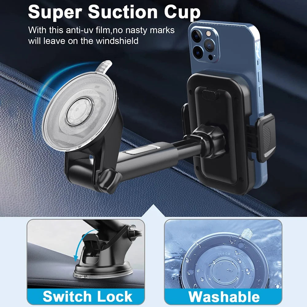 ML-200 Extendable Arm Phone Holder 360 Degree Rotation Suction Cup Mount Bracket for Car Dashboard / Windshield - 2