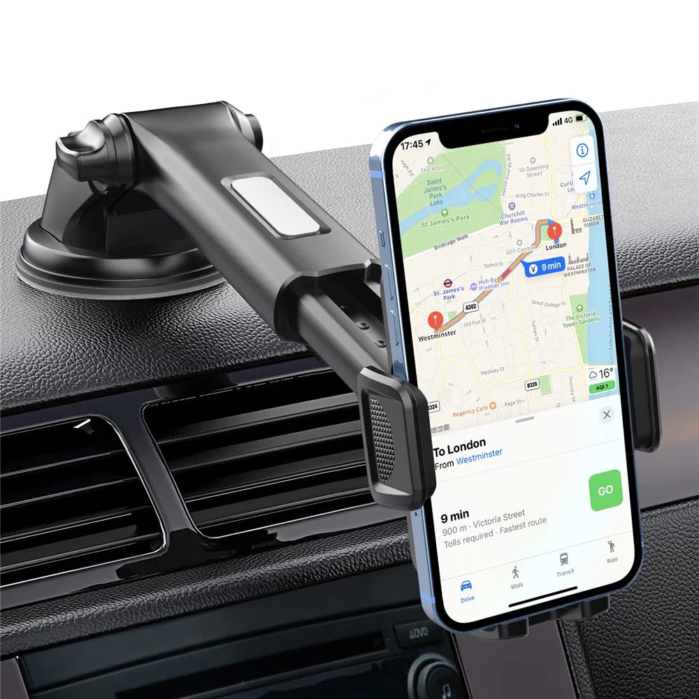 ML-200 Extendable Arm Phone Holder 360 Degree Rotation Suction Cup Mount Bracket for Car Dashboard / Windshield - 6
