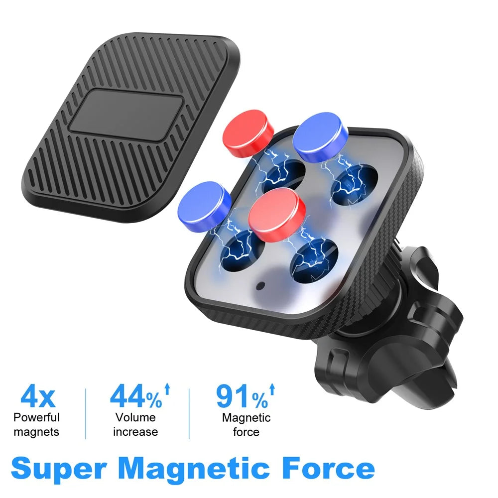ML172 360 Degree Rotation Car Air Vent Square Magnetic Phone Holder Bracket for 4 - 7 Inch Phones - 3