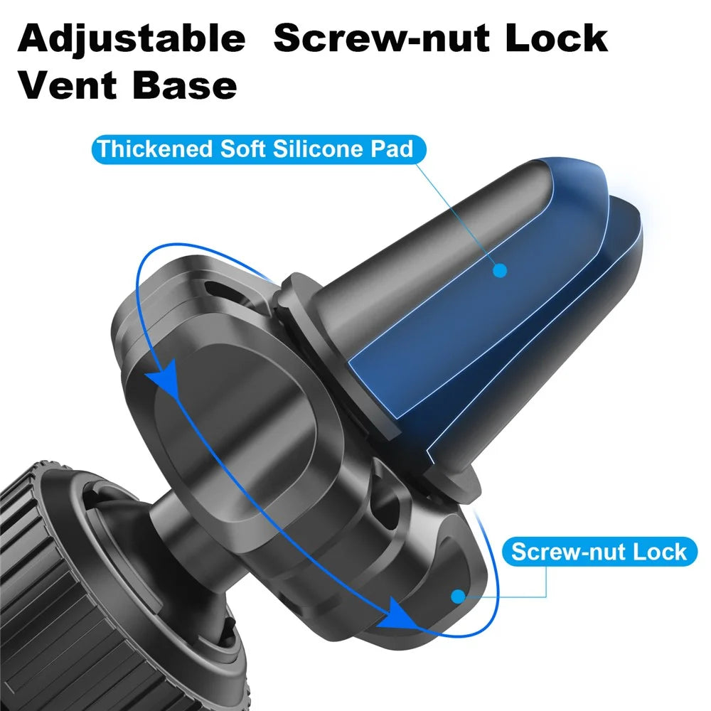 ML172 360 Degree Rotation Car Air Vent Square Magnetic Phone Holder Bracket for 4 - 7 Inch Phones - 5
