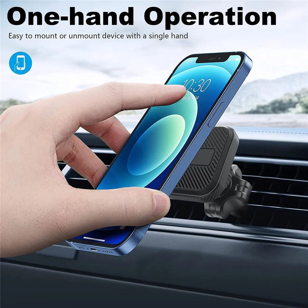 ML172 360 Degree Rotation Car Air Vent Square Magnetic Phone Holder Bracket for 4 - 7 Inch Phones - 6