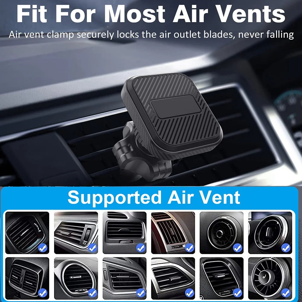 ML172 360 Degree Rotation Car Air Vent Square Magnetic Phone Holder Bracket for 4 - 7 Inch Phones - 7