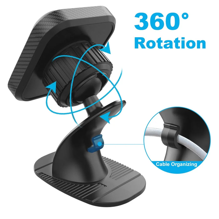 ML173 Adhesive Base 360 Degree Rotation Car Dashboard Mount Square Magnetic Phone Holder Bracket - 2