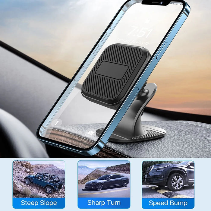 ML173 Adhesive Base 360 Degree Rotation Car Dashboard Mount Square Magnetic Phone Holder Bracket - 7