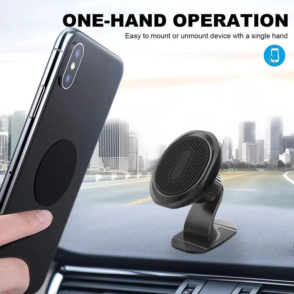 ML180 360 Degree Rotation Car Dashboard Mount Oval Magnetic Phone Holder Bracket with Adhesive Base - 2