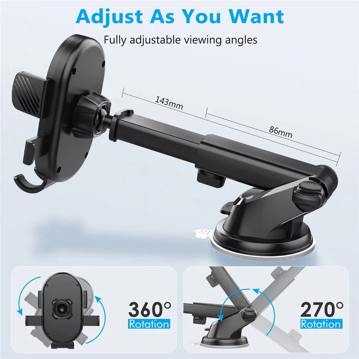 ML229 Suction Cup Mount Extendable Arm Adjustable Phone Holder for Car Dashboard / Windshield - 6