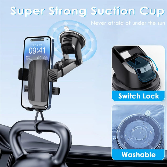 ML227 For Car Dashboard / Windshield 360 Degree Rotation Suction Cup Base Phone Holder with Extendable Arm - 7
