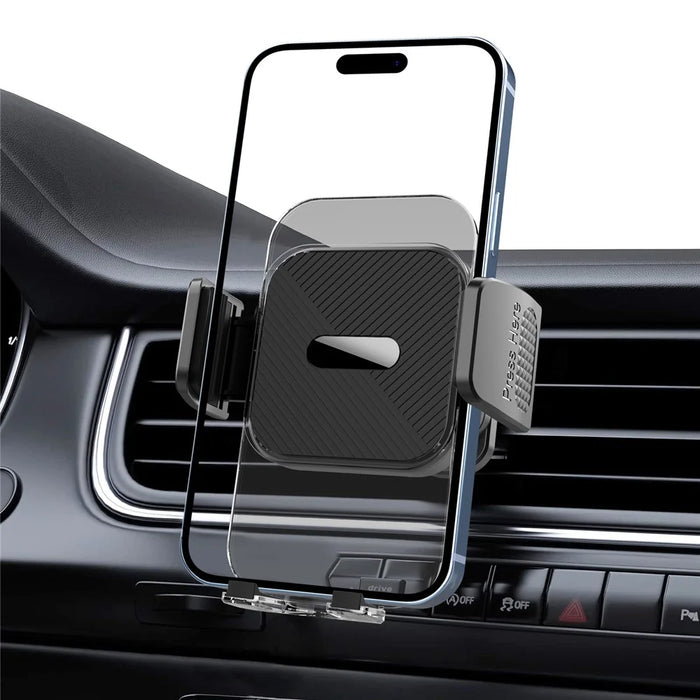ML244 For Car Air Vent 360 Degree Rotation Phone Holder Hook Design Transparent Cellphone Mount Stand - Grey - 7