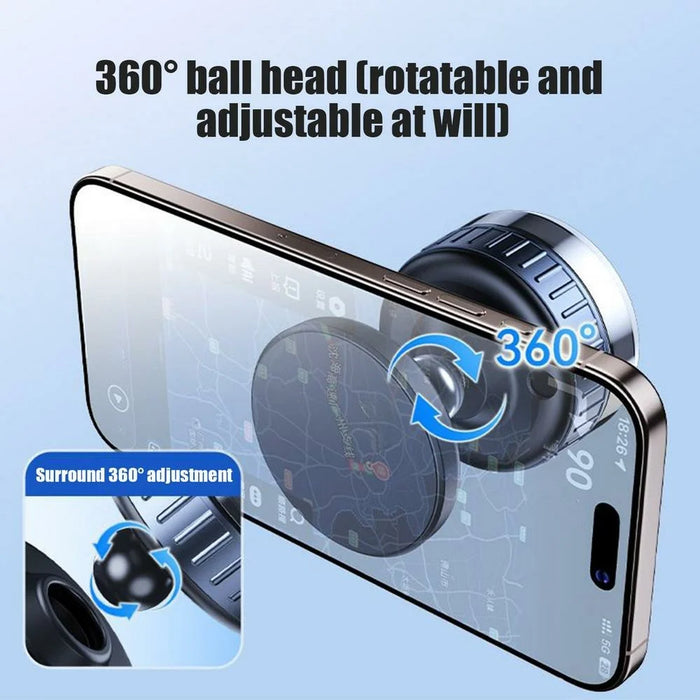 X50 Car Dashboard Windscreen Suction Cup Phone Holder 360 Degree Rotation Magnetic Mount Stand - Black - 2