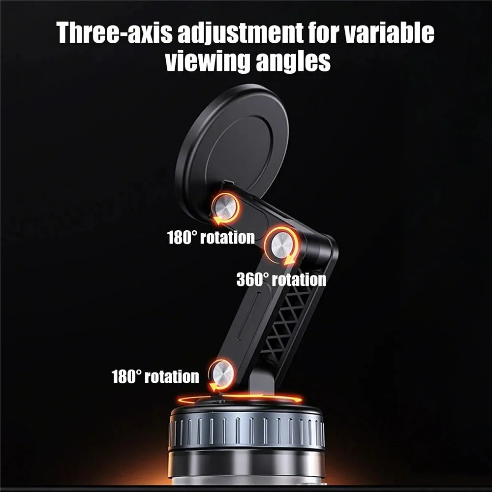 X51 Car Dashboard Suction Cup Navigation Phone Mount Foldable Mechanical Arm Magnetic Cellphone Holder - Black - 3