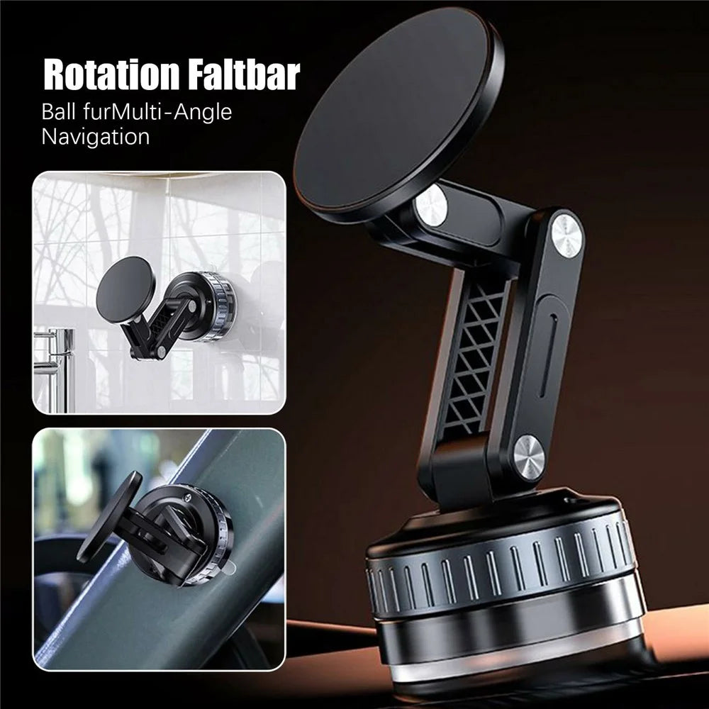 X51 Car Dashboard Suction Cup Navigation Phone Mount Foldable Mechanical Arm Magnetic Cellphone Holder - Black - 5