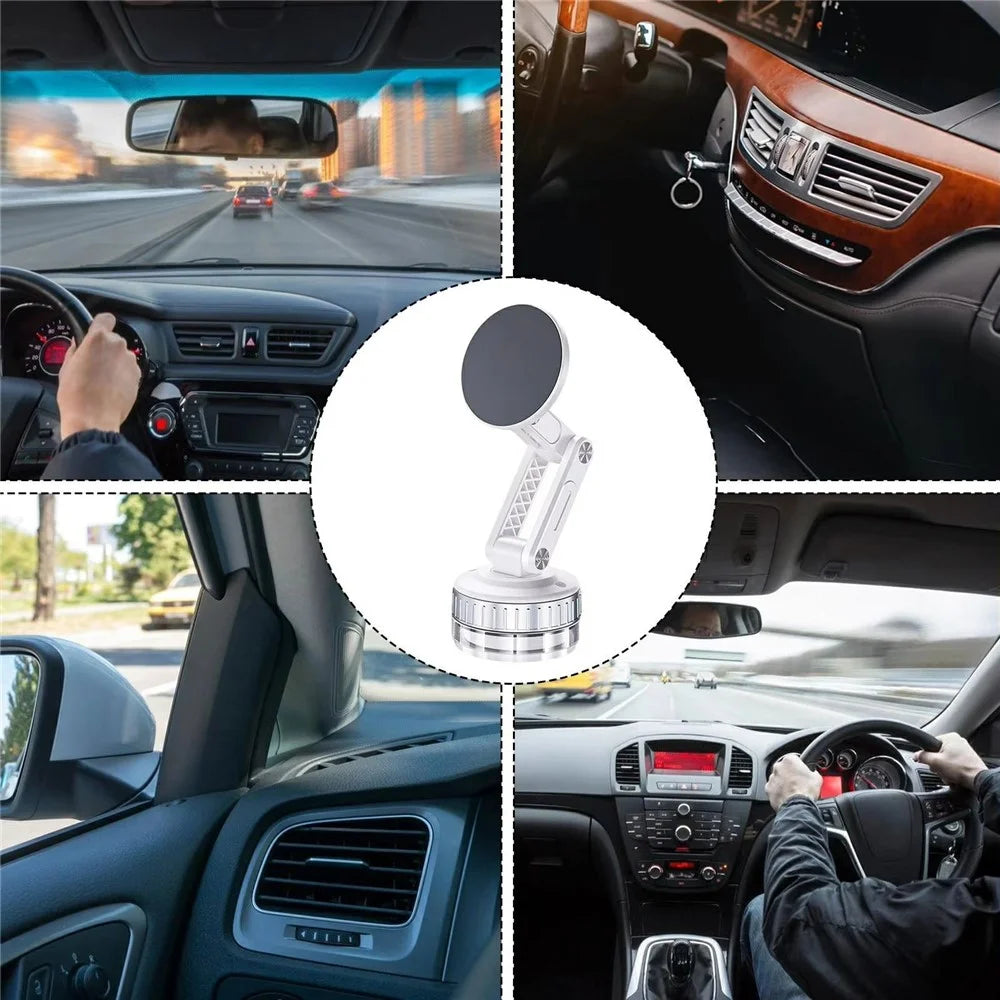 X51 Car Dashboard Suction Cup Navigation Phone Mount Foldable Mechanical Arm Magnetic Cellphone Holder - Black - 6