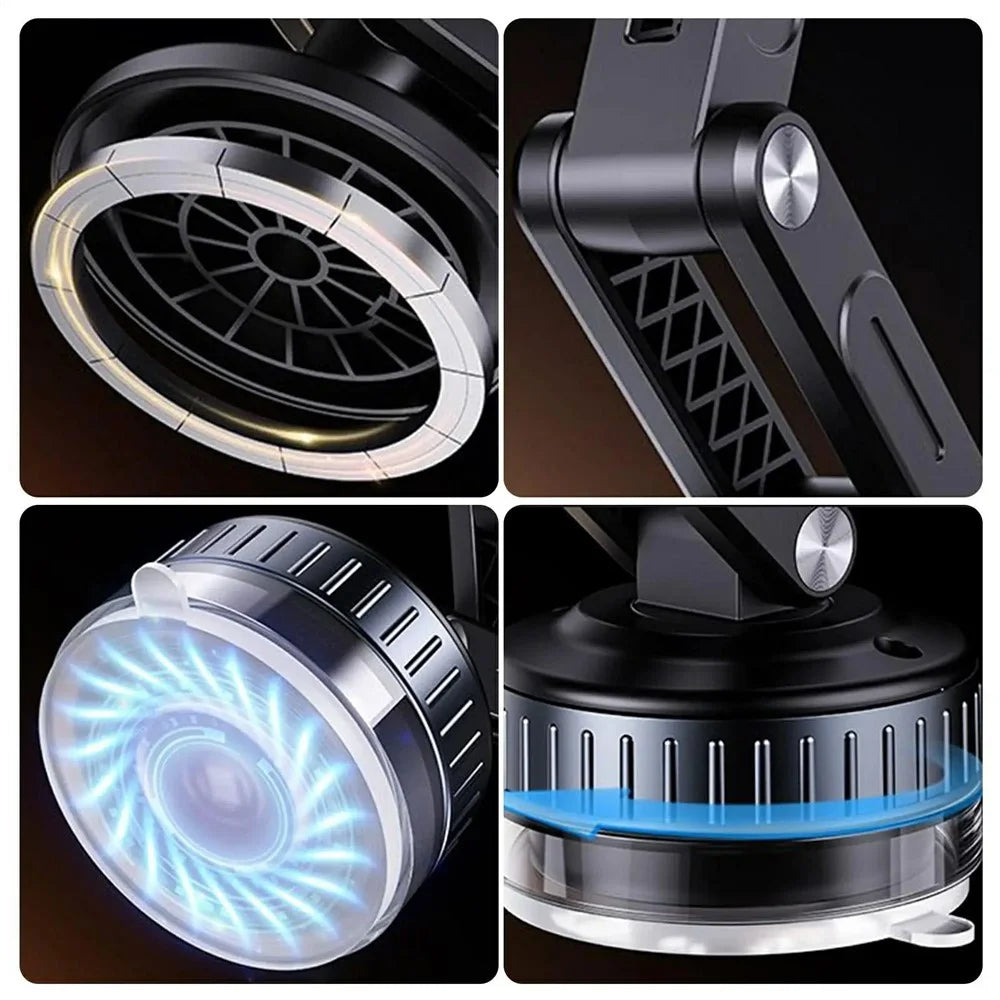 X51 Car Dashboard Suction Cup Navigation Phone Mount Foldable Mechanical Arm Magnetic Cellphone Holder - Black - 7