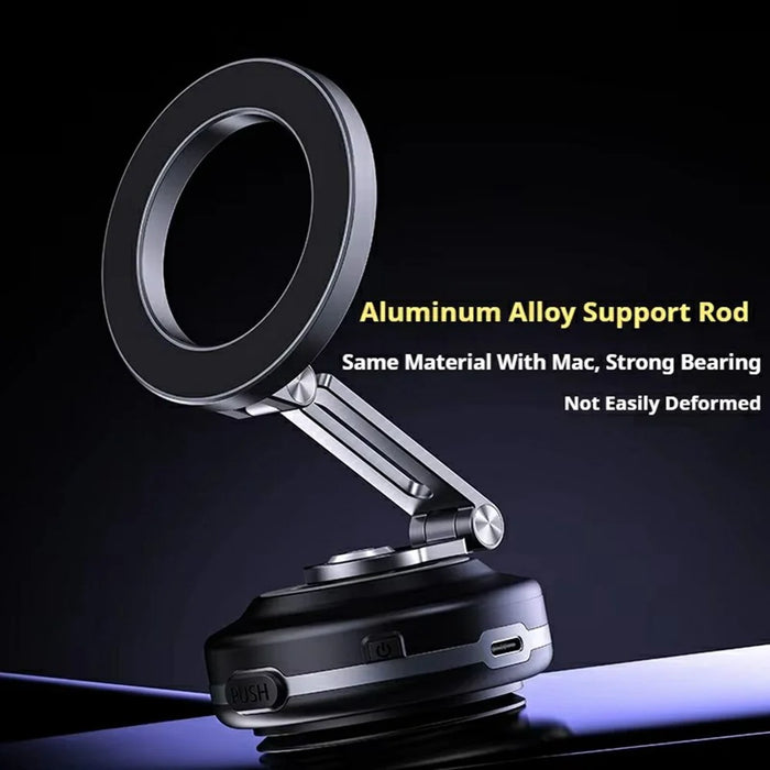 X64 Electric Vacuum Suction Car Phone Mount Foldable Magnetic Smartphones Bracket - Black - 5