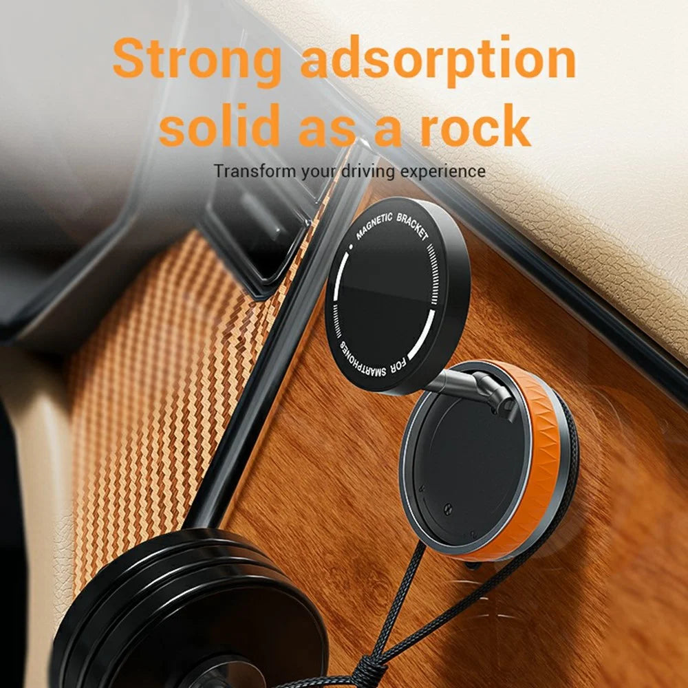 X58 Foldable Suction Cup Phone Holder Car Mirror Glass 360 Degree Rotation Magnetic Phone Stand - Orange - 3