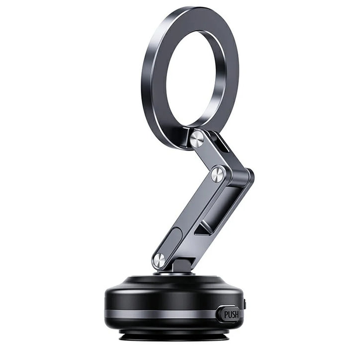 X63 Magnetic Car Phone Navigation Mount Vacuum Suction Cup Foldable Arm Aluminum Alloy Bracket - Grey - 2