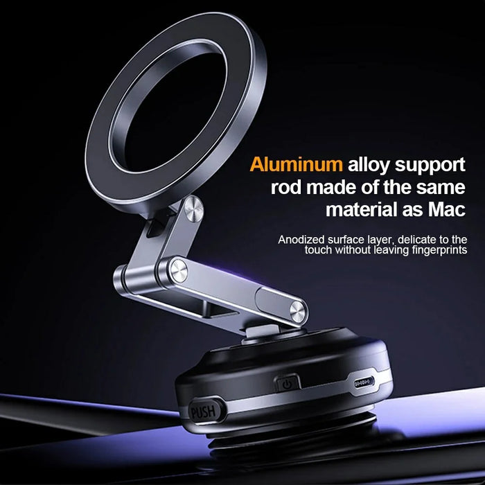 X63 Magnetic Car Phone Navigation Mount Vacuum Suction Cup Foldable Arm Aluminum Alloy Bracket - Grey - 6