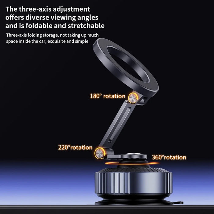 Z23 Foldable Vacuum Suction Magnetic Car Phone Mount for Dashboard 360 Degree Rotation Cellphone Bracket - 4