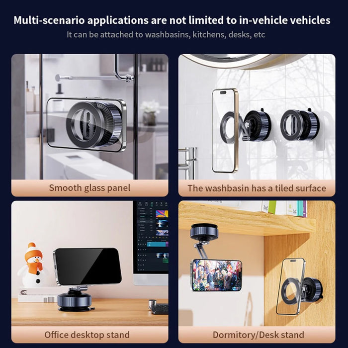 Z23 Foldable Vacuum Suction Magnetic Car Phone Mount for Dashboard 360 Degree Rotation Cellphone Bracket - 7