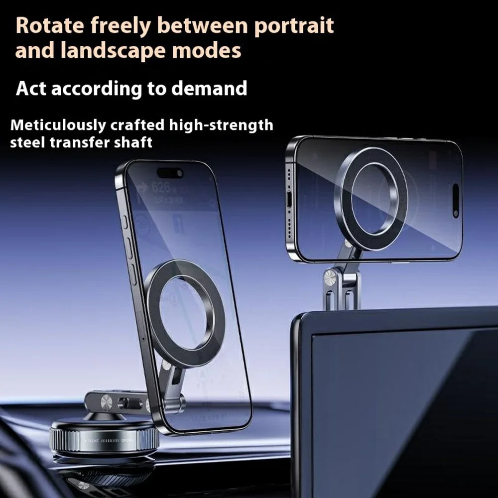 X53 Magnetic Car Dashboard Phone Stand Vacuum Suction Cup 360 Degree Rotation Foldable Cellphone Bracket - 4