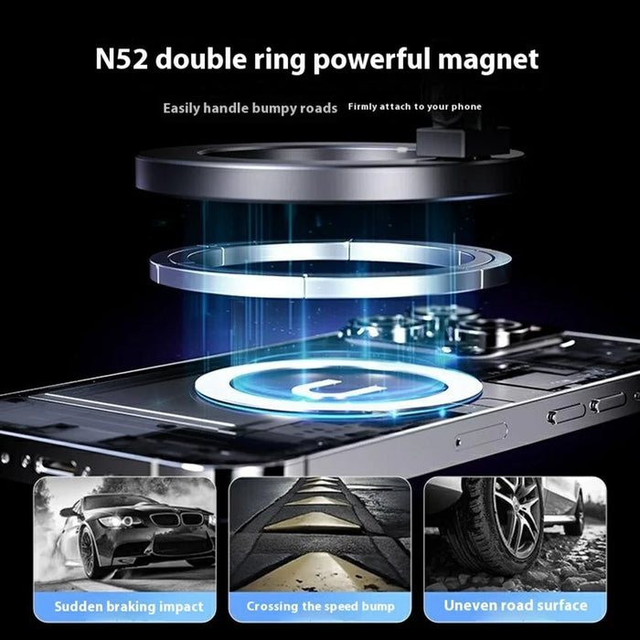 Z18 Aluminum Alloy Car Phone Mount 360 Degree Rotation Anti Shake Magnetic Cellphone Holder - 5