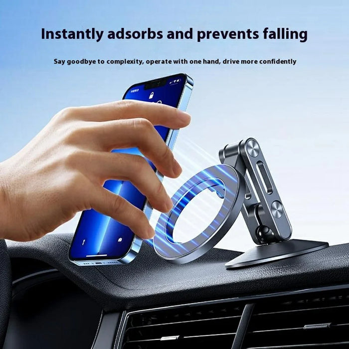 Z18 Aluminum Alloy Car Phone Mount 360 Degree Rotation Anti Shake Magnetic Cellphone Holder - 6