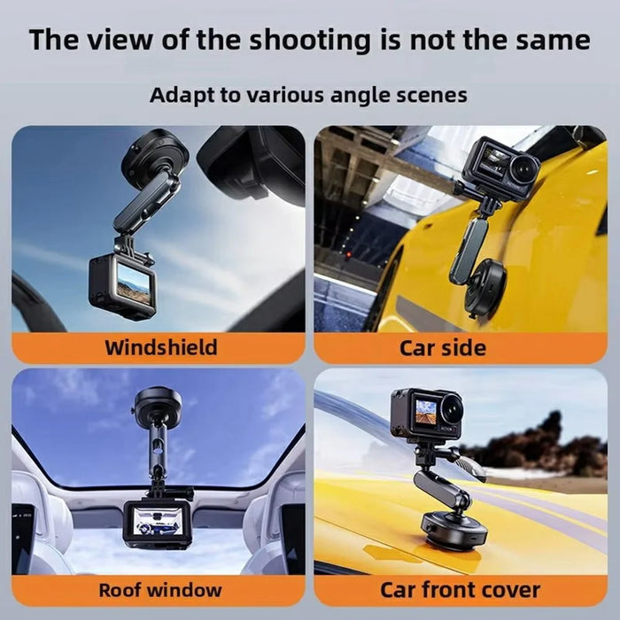 DJ-1 Electric Vacuum Suction Cup Car Camera Mount 360 Degree Adjustable Aluminum Alloy Action Camera Bracket - 7