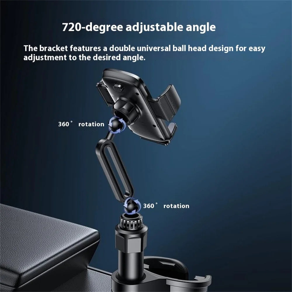 YESIDO C273 2 in 1 Car Cup Holder Phone Mount Adjustable 4.7-7.2 Inch Cellphone Bracket - 7