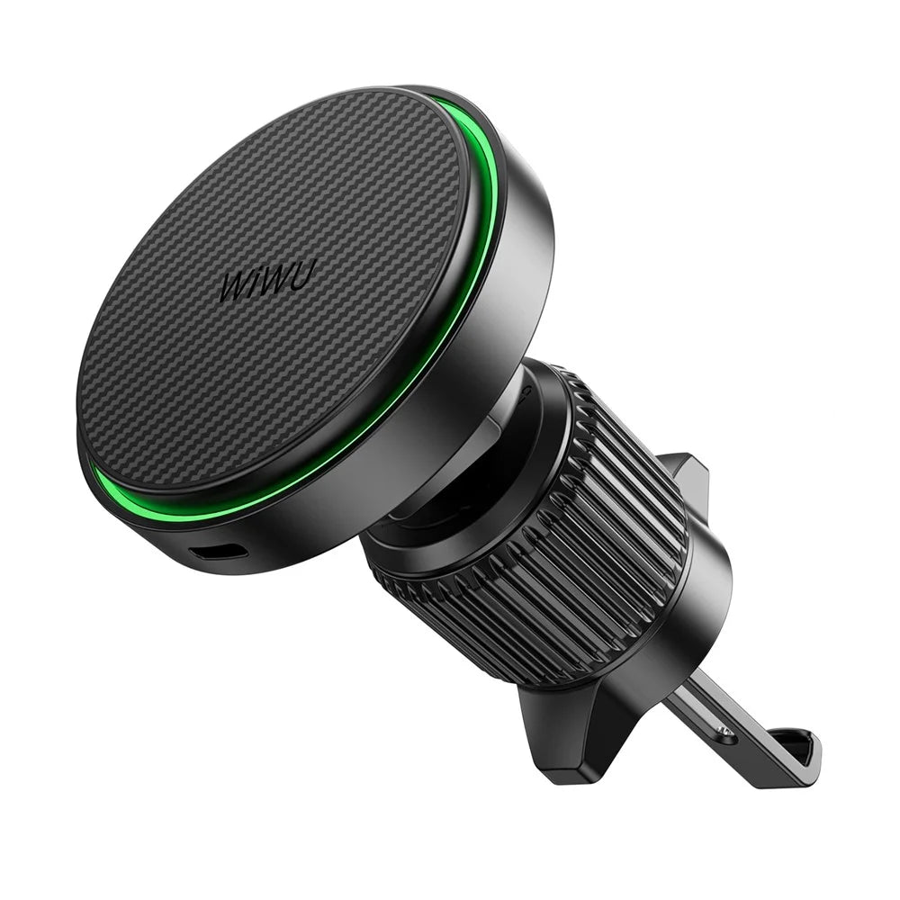 WIWU CH-325 Qi 2.0 Magnetic Car Wireless Charger 15W Fast Charging Air Vent Mount Bracket - 1