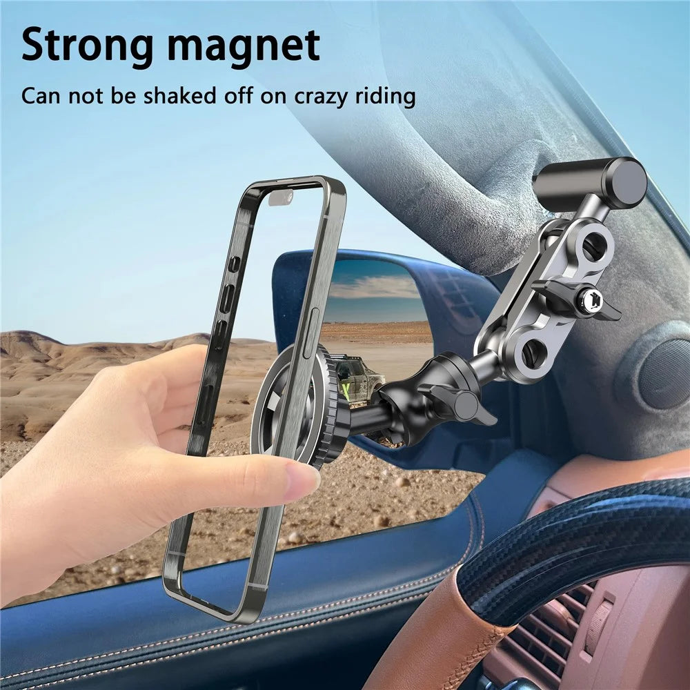 A036 Magnetic Phone Holder for Land Cruiser / Tank 300 / 500 / Prado A-Pillar Aluminum Alloy Vehicle Phone Bracket - 4